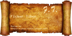 Ficker Tibor névjegykártya